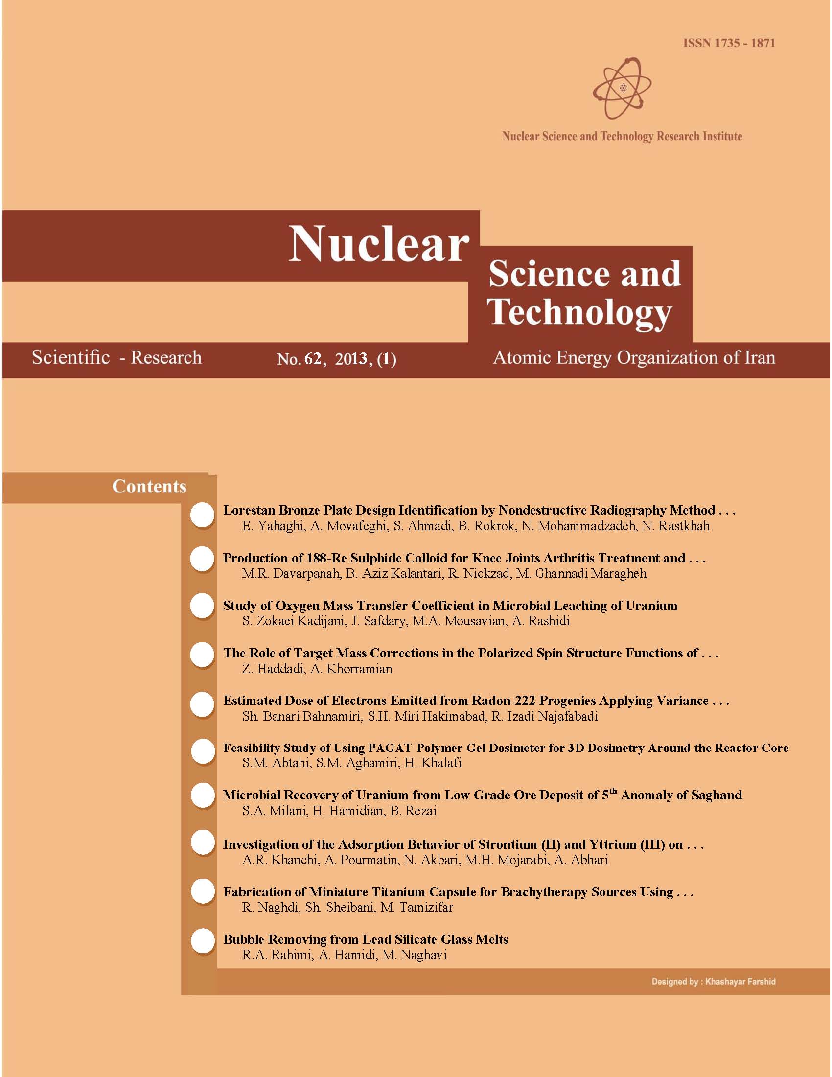 Journal of Nuclear Science and Technology (JONSAT)